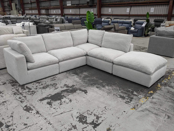 Cartia 4 Seater Modular Lounge Suite with Feather Seating