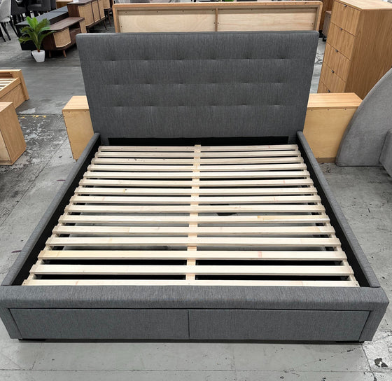 Evelyn King Bed Frame with Stylish Buttoned Headboard