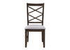 Lockwood Cross Back Dining Chair Upholstered Luxurious Soft Fabric