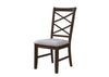 Lockwood Cross Back Dining Chair Upholstered Luxurious Soft Fabric