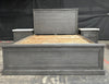 Logan Bed Frame made from Solid Wire Brush Timber in Satin Black