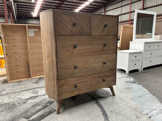 Rialto 5 Drawer Tallboy in Stunning Vintage Oak Finish