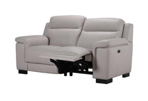 barclay 2 seater leather lounge suite in grey