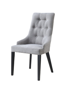  Blackwood Buttoned Back Dining Chair in Black Satin Finish