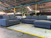 Bravo 3 Seater Chaise Plus 2 Seater Sofa in Miss Fabric Charcoal