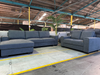 Bravo 3 Seater Chaise Plus 2 Seater Sofa in Miss Fabric Charcoal