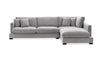 Karma 3 Seater Fabric Chaise Lounge – Glamour Fabric & Feather Fill