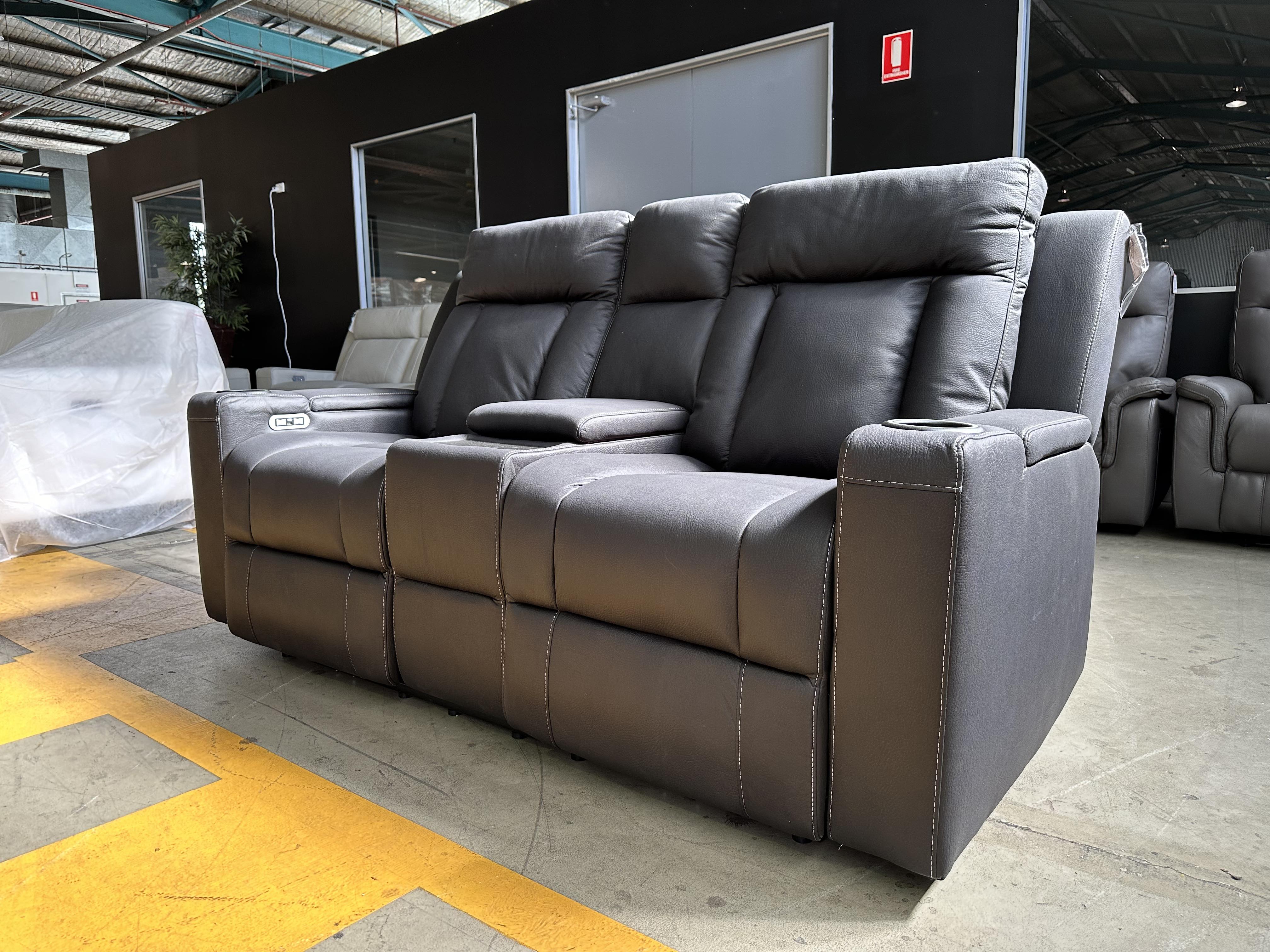 Crown 2 Seater Theatre Recliner Lounge Suite in Super Suede