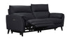 florence 2-5 leather lounge suite in black