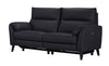 florence 3 leather lounge suite black