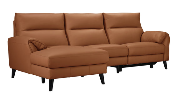 florence 3 seater chaise lounge in cognac 