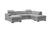 Kayla 5 Seater Modular Corner Lounge with Ottoman – Glamour Fabric & Generous Storage