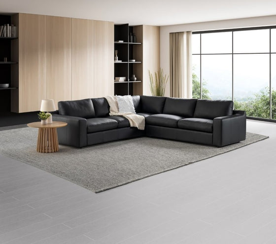 Moet 5 Seater Modular Corner Lounge – 100% Leather & Plush Seating