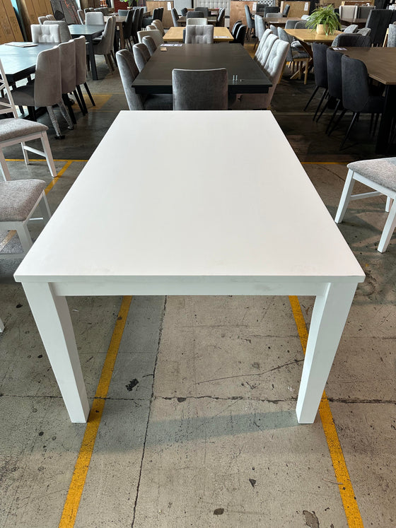 Summer Dining Table Finished in Matt White Timber