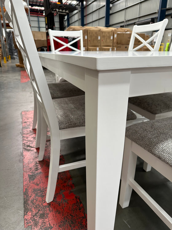 Summer Dining Table Finished in Matt White Timber